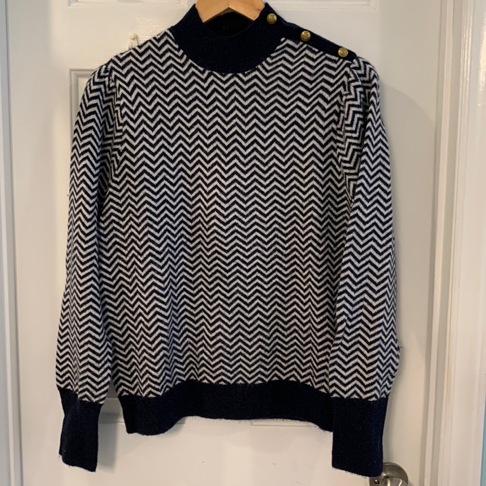 Wool blend mock turtleneck sweater